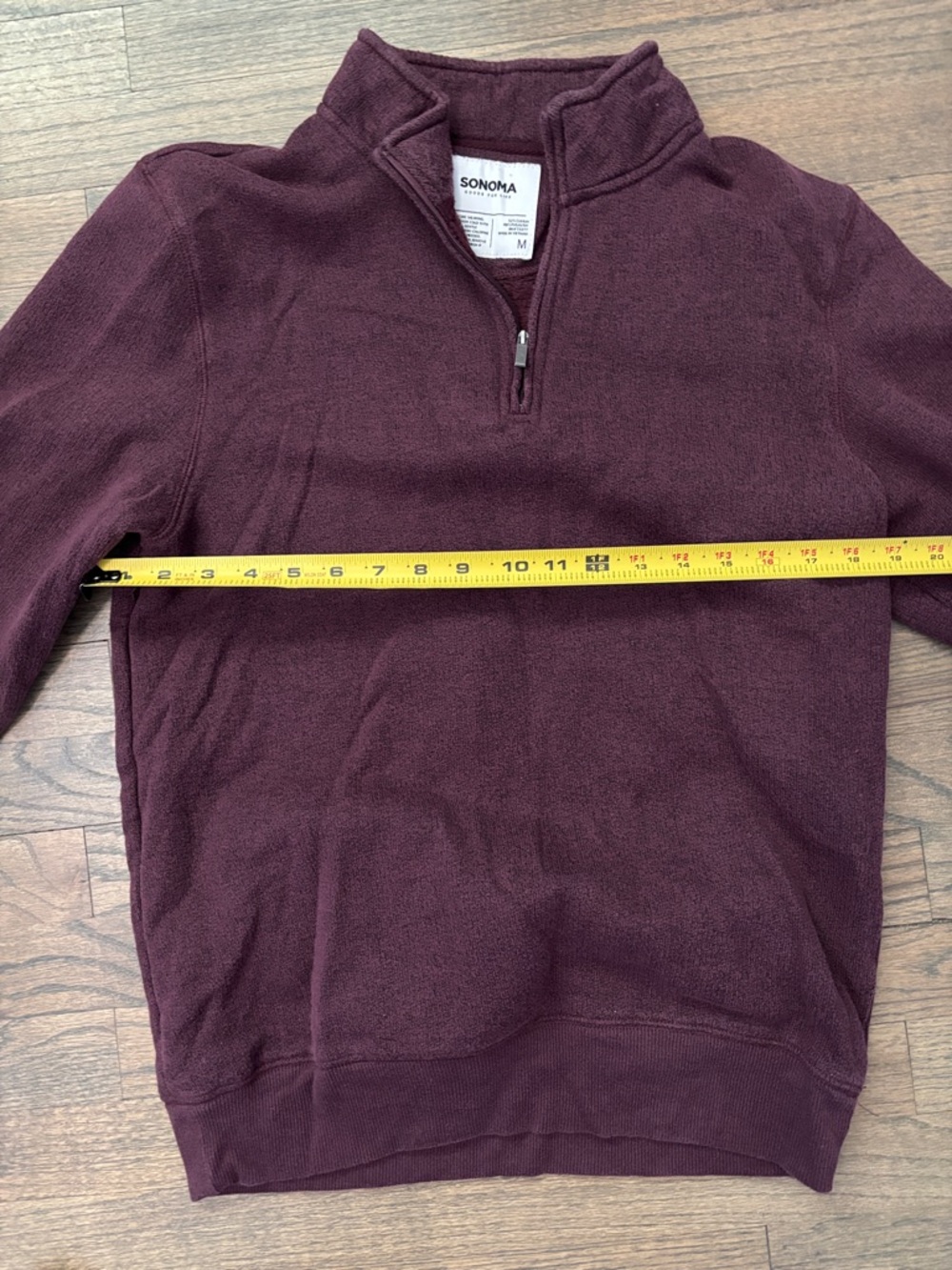 Sonoma Men's Deep Burgundy Zip-Up Sweater - Picture 13 of 13